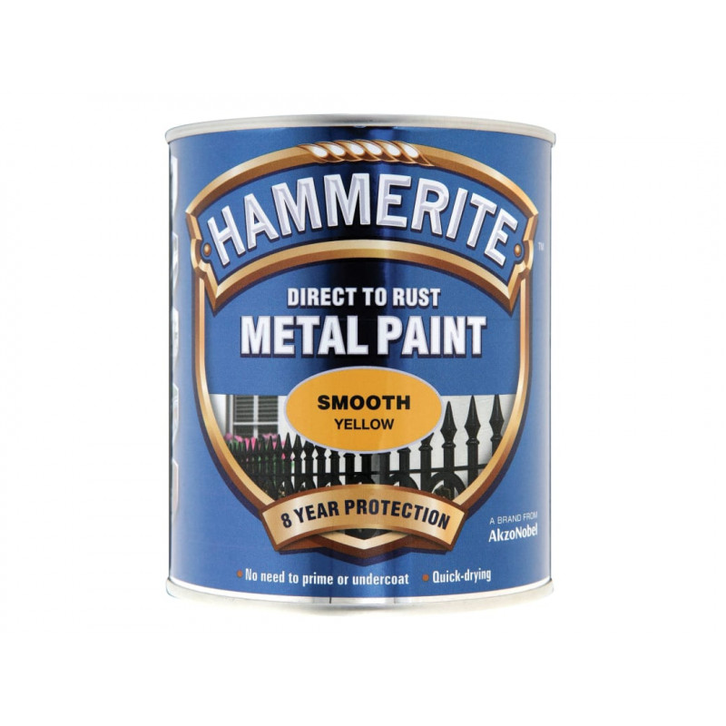 Direct to Rust Smooth Finish Metal Paint Yellow 750ml Direct to Rust Smooth Finish Metal Paint Yellow 750ml