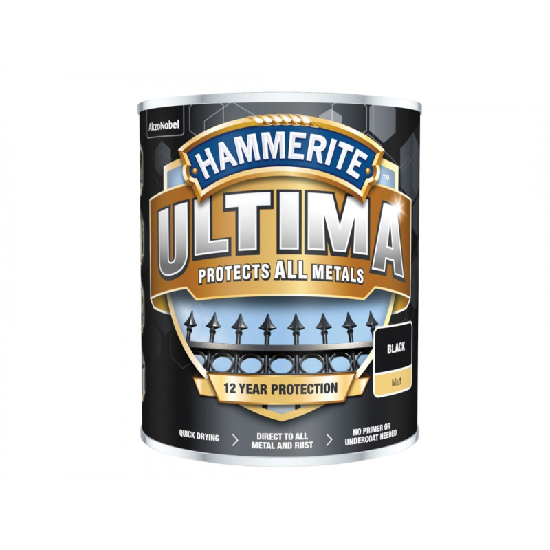 Ultima Metal Paint Matt Black 750ml Ultima Metal Paint Matt Black 750ml