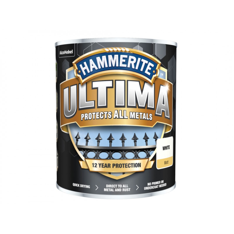 Ultima Metal Paint Matt White 750ml Ultima Metal Paint Matt White 750ml