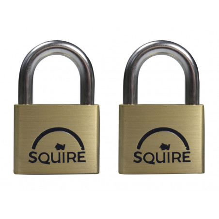 LN5T Lion Brass Padlocks 5-Pin 50mm Twin Pack