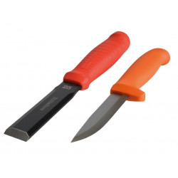 Chisel EDC 25mm & Craftsmen's Knife HVK in a Double Holster