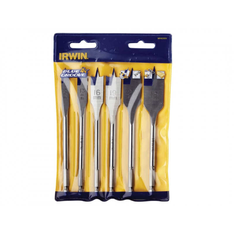 Blue Groove 4X Flat Bit Set, 6 Piece Blue Groove 4X Flat Bit Set, 6 Piece