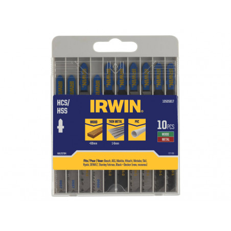 HCS/HSS T-Shank Jigsaw Blade Set, 10 Piece
