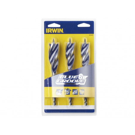 Blue Groove 6X Wood Drill Bit Set, 3 Piece
