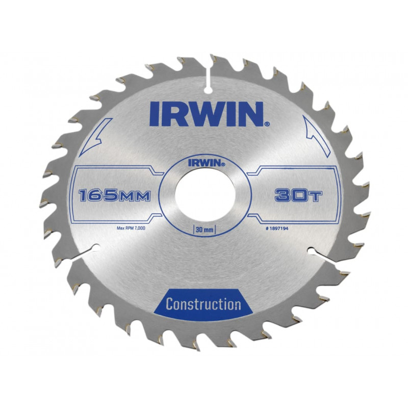Construction Circular Saw Blade 165 x 30mm x 30T ATB Construction Circular Saw Blade 165 x 30mm x 30T ATB