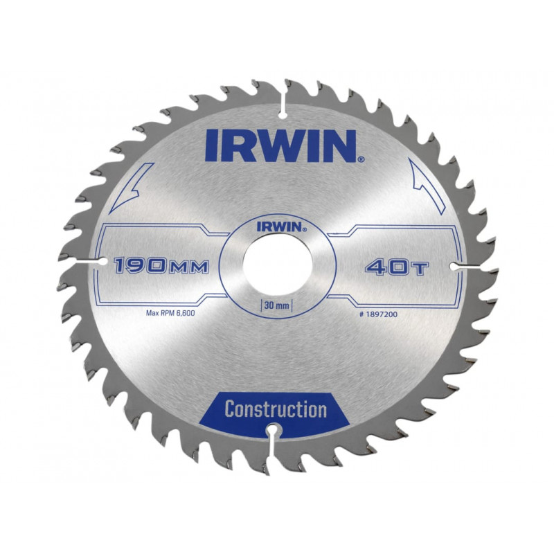 Construction Circular Saw Blade 190 x 30mm x 40T ATB Construction Circular Saw Blade 190 x 30mm x 40T ATB