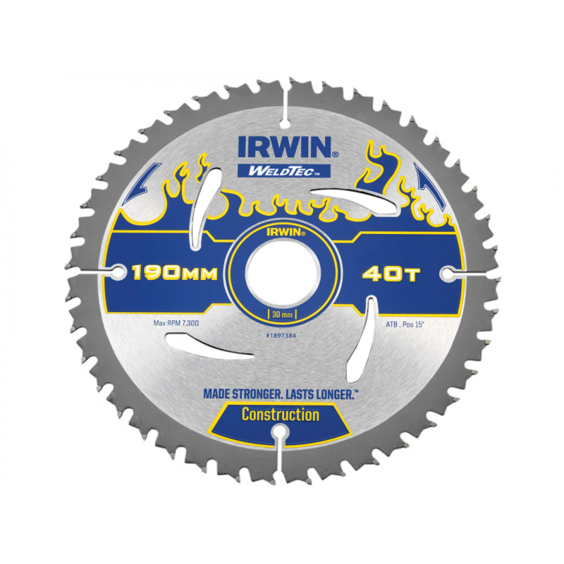 Weldtec Circular Saw Blade 190 x 30mm x 40T ATB Weldtec Circular Saw Blade 190 x 30mm x 40T ATB