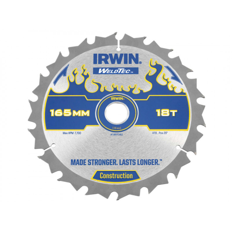 Weldtec Cordless Circular Saw Blades 165 x 20mm x 18T ATB Weldtec Cordless Circular Saw Blades 165 x 20mm x 18T ATB