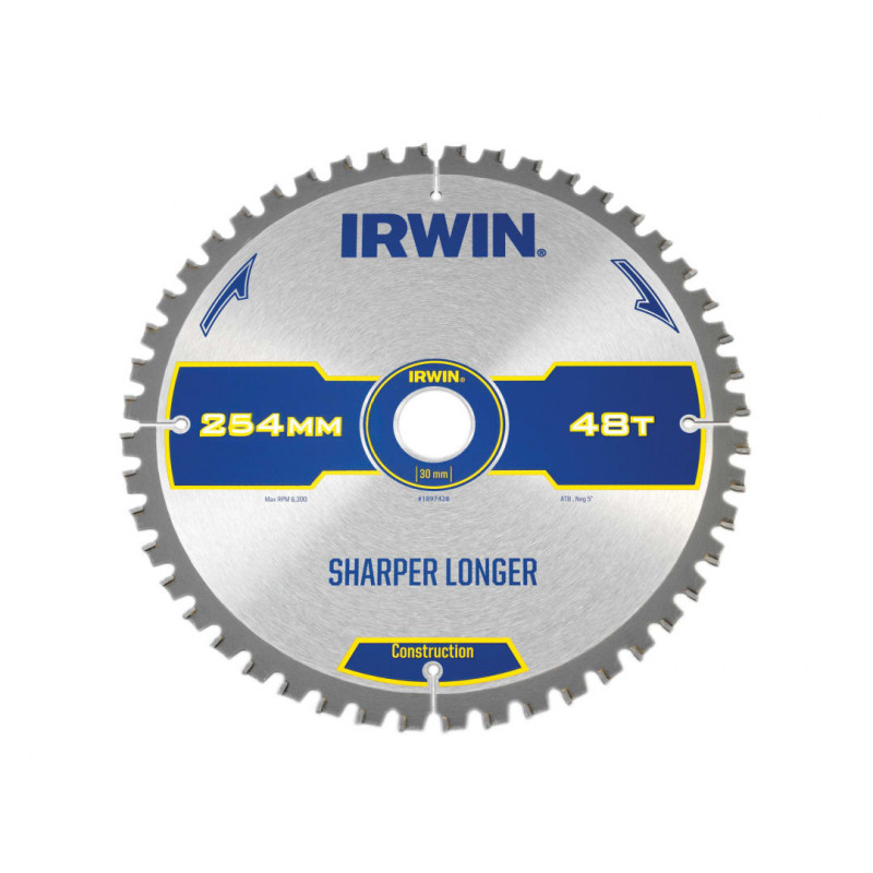 Construction Mitre Circular Saw Blade 254 x 30mm x 48T ATB/Neg