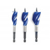 Blue Groove 6X Stubby Wood Bit Set, 3 Piece