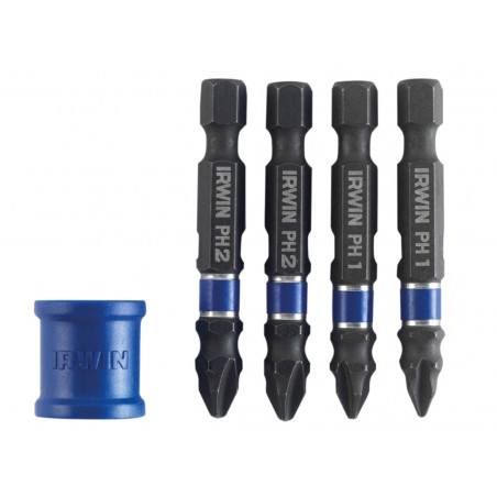 Phillips/Pozidriv Impact Magnetic Screwdriver Bit Set, 5 Piece