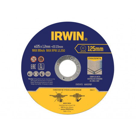 Metal Cutting Disc 125 x 1.2 x 22.2mm Tin of 10