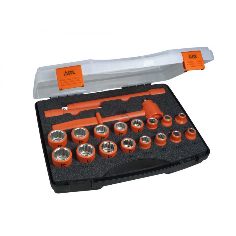 Insulated Socket Set of 19 1/2in Drive Insulated Socket Set of 19 1/2in Drive