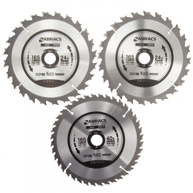 Abracs TCT1653 Expert TCT Circular Saw Blade for Wood 165 × 20mm (Pack of 3) Abracs TCT1653 Expert TCT Circular Saw Blade for Wood 165 × 20mm (Pack of 3)