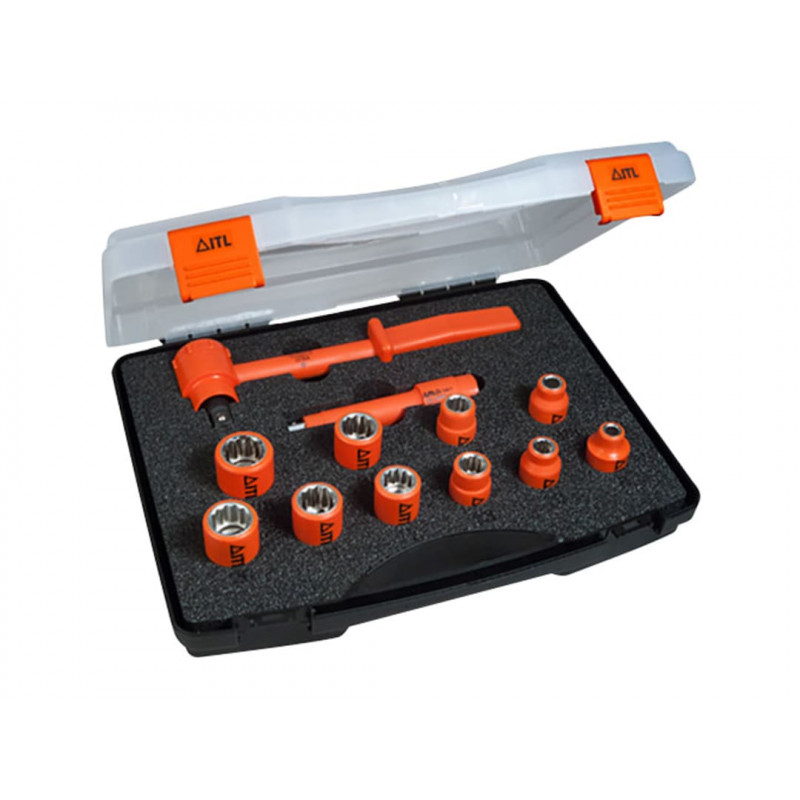 Insulated 1/2in Drive Socket Set, 12 Piece Insulated 1/2in Drive Socket Set, 12 Piece