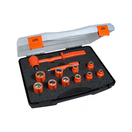 Insulated 1/2in Drive Socket Set, 12 Piece