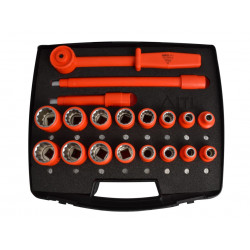 Insulated Socket Set of 19 1/2in Drive