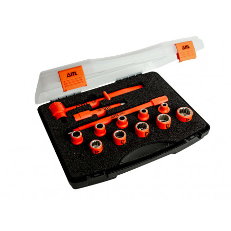 Insulated 1/2in Drive Socket Set, 13 Piece