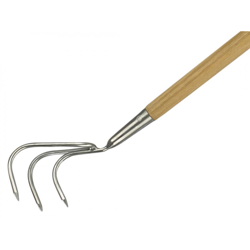 Stainless Steel Long Handled 3-Prong Cultivator, FSC® Stainless Steel Long Handled 3-Prong Cultivator, FSC®