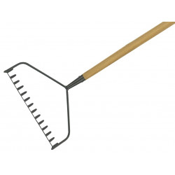 Carbon Steel Long Handled Soil Rake, FSC®
