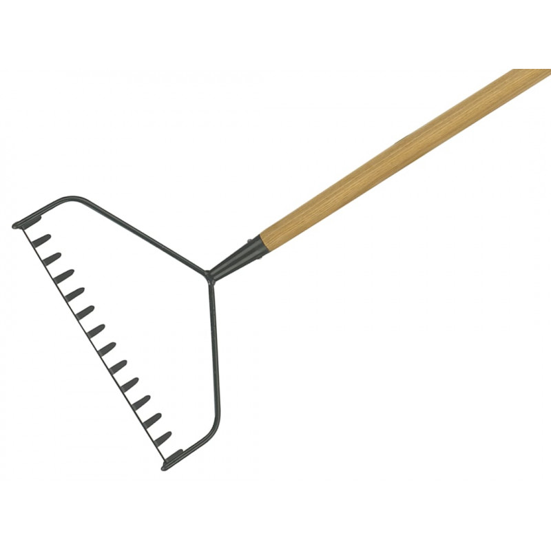 Carbon Steel Long Handled Soil Rake, FSC®