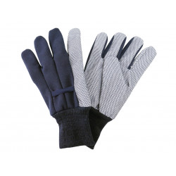 Navy Jersey Cotton Grip Gloves - Men's Large