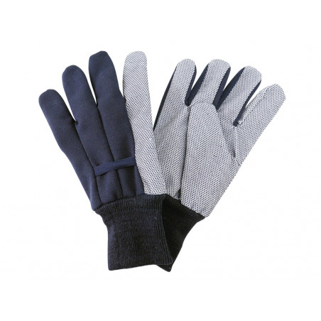 Navy Jersey Cotton Grip Gloves - Men's Large