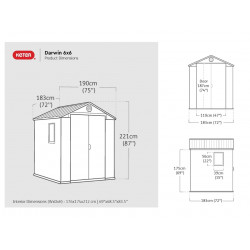 Keter 252003 Darwin Shed Brown 6 x 6ft