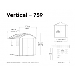 Keter 260265 Newton Plus Shed 7.5 x 9ft