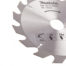 Makita D-03903 Circular Saw Blade for Wood 185 × 30mm × 16T