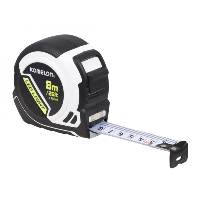 Komelon PLD85 LED LIGHT Tape Measure 8m/26ft (Width 25mm) Komelon PLD85 LED LIGHT Tape Measure 8m/26ft (Width 25mm)
