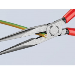 Knipex 26 11 200 SB 26 11 200 Snipe Nose Side Cutting Pliers Plastic Coated Grips 200mm (8in)