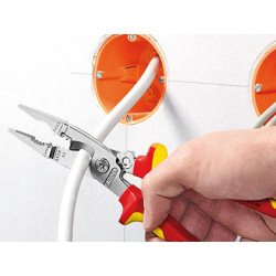 Knipex 13 96 200 SB 13 96 200 VDE Multifunctional Installation Pliers with Opening Spring 200mm
