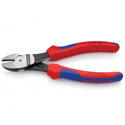 Knipex 74 12 180 SB 74 12 180 High Leverage Diagonal Cutters Multi-Component Grip with Spring 180mm