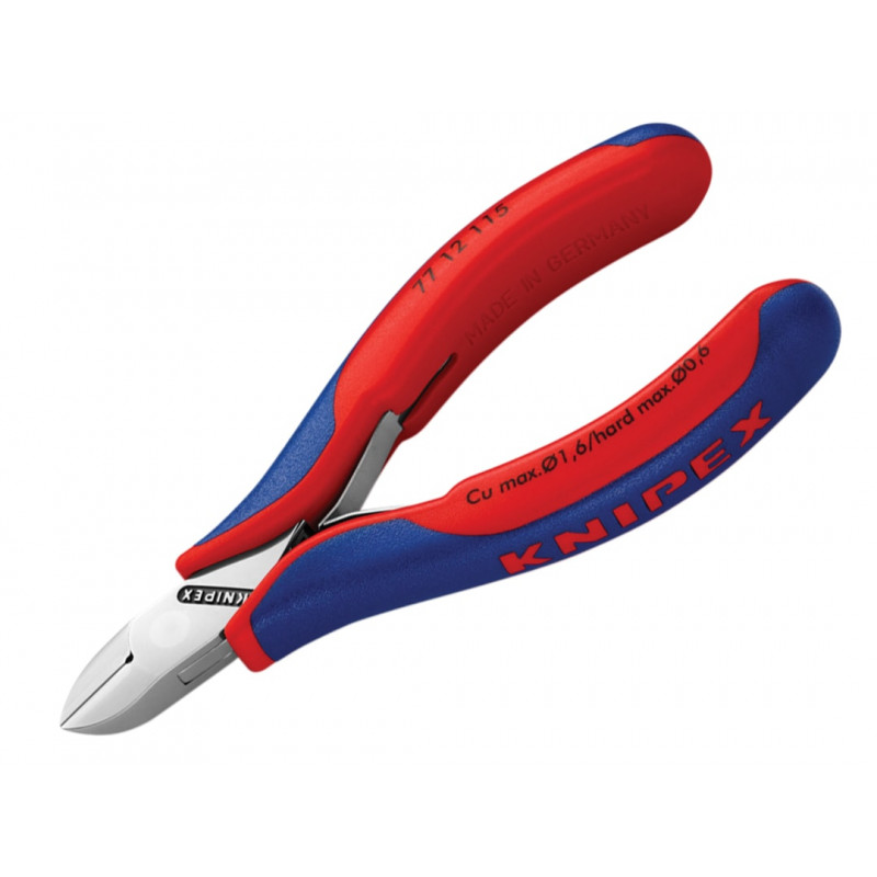 Knipex 77 12 115 Electronics Diagonal Cutter with Small Bevel & Lead Catcher 115mm Knipex 77 12 115 Electronics Diagonal Cutter with Small Bevel & Lead Catcher 115mm