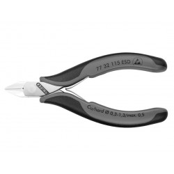 Knipex 77 32 115 ESD Electronics Diagonal Cutters Pointed Head, Small Bevel 115mm