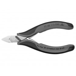 Knipex 77 42 115 ESD Electronics Diagonal Cutters Pointed Head, Non Bevelled 115mm