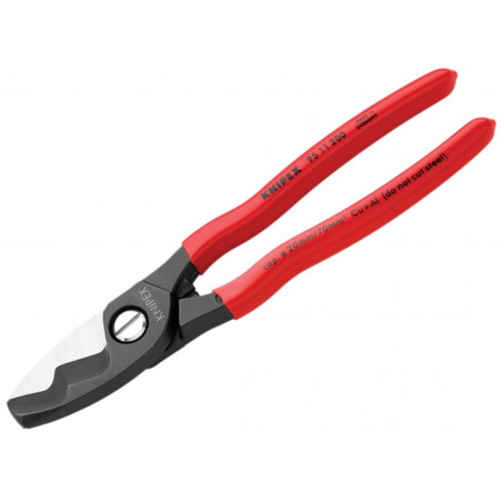 Knipex 95 11 200 SB 95 11 200 Cable Shears with Twin Cutting Edge PVC Grip 200mm