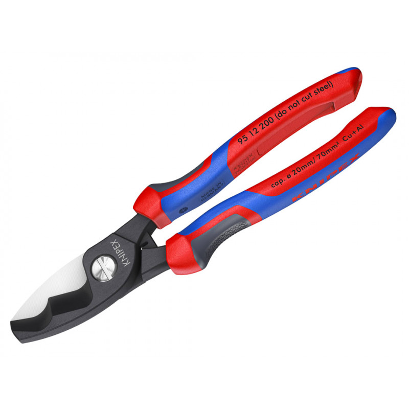 Knipex 95 12 200 Cable Shears with Twin Cutting Edge Comfort Handles 200mm Knipex 95 12 200 Cable Shears with Twin Cutting Edge Comfort Handles 200mm