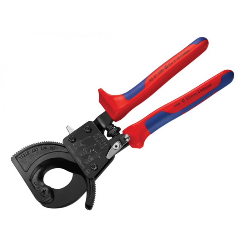 Knipex 95 31 250 Ratchet Action Cable Cutter Multi-Component Grip 250mm Knipex 95 31 250 Ratchet Action Cable Cutter Multi-Component Grip 250mm