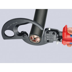 Knipex 95 31 280 Ratchet Action Cable Shears Multi-Component Grip 280mm