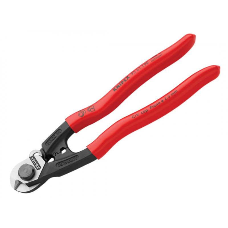 Knipex 95 61 190 SB 95 61 190 Wire Rope/Bowden Cable Cutter Plastic Coated Grip 190mm