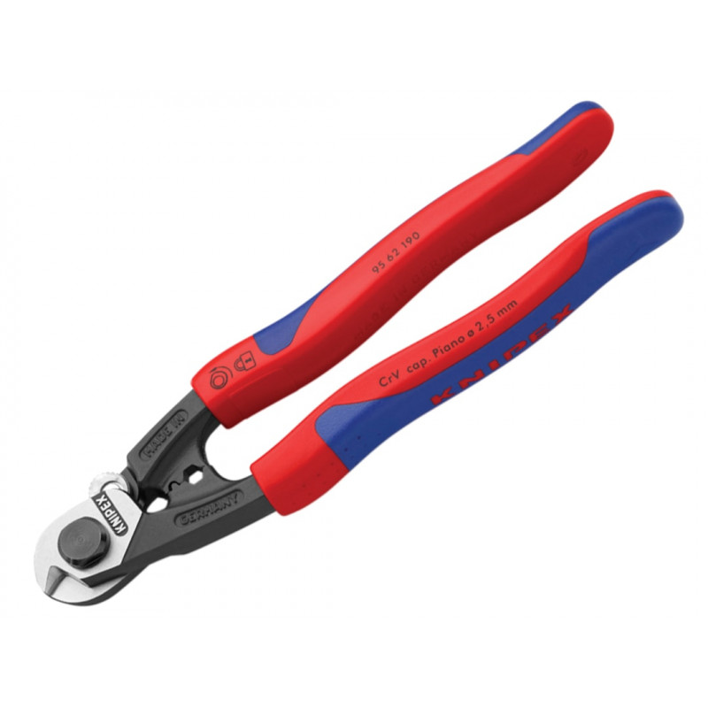 Knipex 95 62 190 SB 95 62 190 Wire Rope/Bowden Cable Cutters Multi-Component Grip 190mm