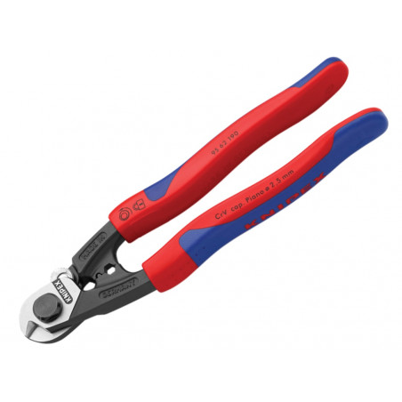 Knipex 95 62 190 SB 95 62 190 Wire Rope/Bowden Cable Cutters Multi-Component Grip 190mm