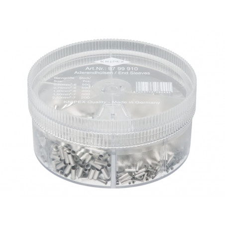 Knipex 97 99 910 Non-Insulated Wire Ferrules Assortment Box, 1,900 Piece