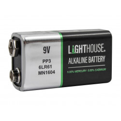 Lighthouse 6LR61 9V LR61 Alkaline Battery 1100 mAh (Single Pack)