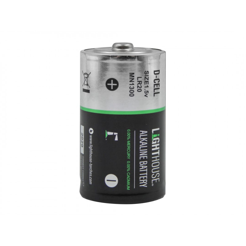 Lighthouse LR20 D Alkaline Batteries 14800 mAh (Pack 2)
