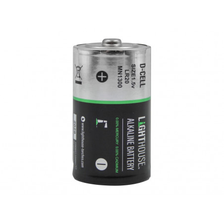Lighthouse LR20 D Alkaline Batteries 14800 mAh (Pack 2)