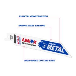 LENOX 20529B618R MetalWolf Wave Edge Reciprocating Saw Blade 152 x 19 x 0.9mm 10 TPI (Pack 25)