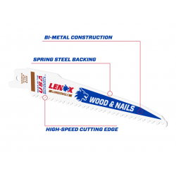 LENOX 20530B656R LumberWolf Reciprocating Saw Blade 152 x 19 x 1.3mm 6 TPI (25 Pack)